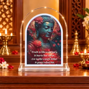 Buddha L Shape Acrylic Showpiece 3 X 3.5 Inch For Home, Office And Car (F177482)