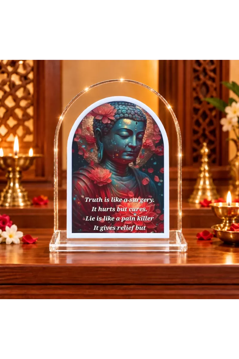 Buddha L Shape Acrylic Showpiece 3 X 3.5 Inch For Home, Office And Car (F177482)