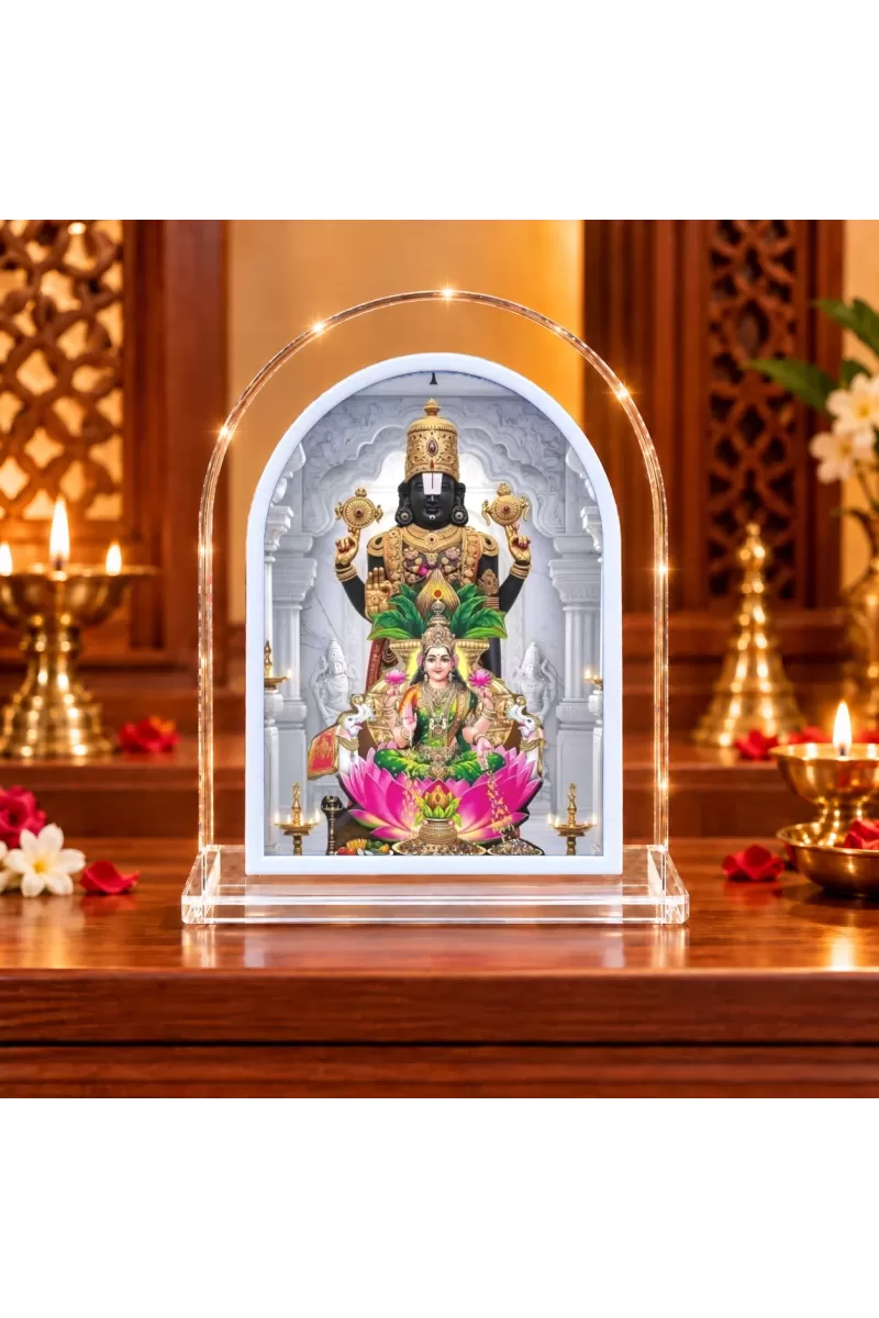 Lord Venkateswar L Shape Acrylic Showpiece 3 X 3.5 Inch For Home, Office And Car (F177483)