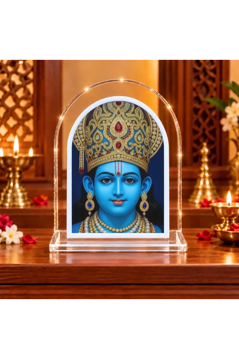 Shree Krishna L Shape Acrylic Showpiece 3 X 3.5 Inch For Home, Office And Car (F177486)