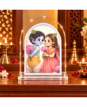 Radha Krishna L Shape Acrylic Showpiece 3 X 3.5 Inch For Home, Office And Car (F177488)