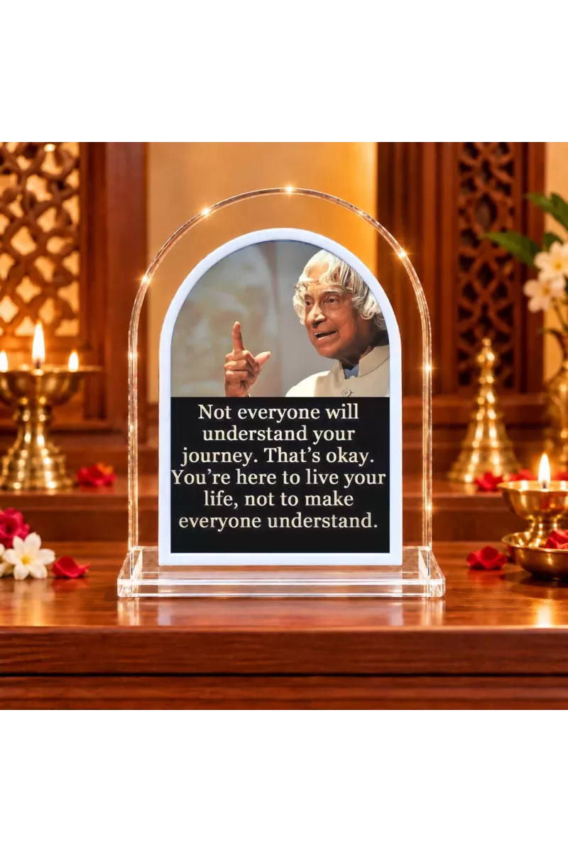 A. P. J. Abdul Kalam L Shape Acrylic Showpiece 3 X 3.5 Inch For Home, Office And Car (F177491)