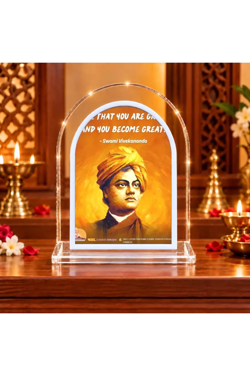 Swami Vivekananda L Shape Acrylic Showpiece 3 X 3.5 Inch For Home, Office And Car (F177494)