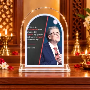 Bill Gates L Shape Acrylic Showpiece 3 X 3.5 Inch For Home, Office And Car (F177499)