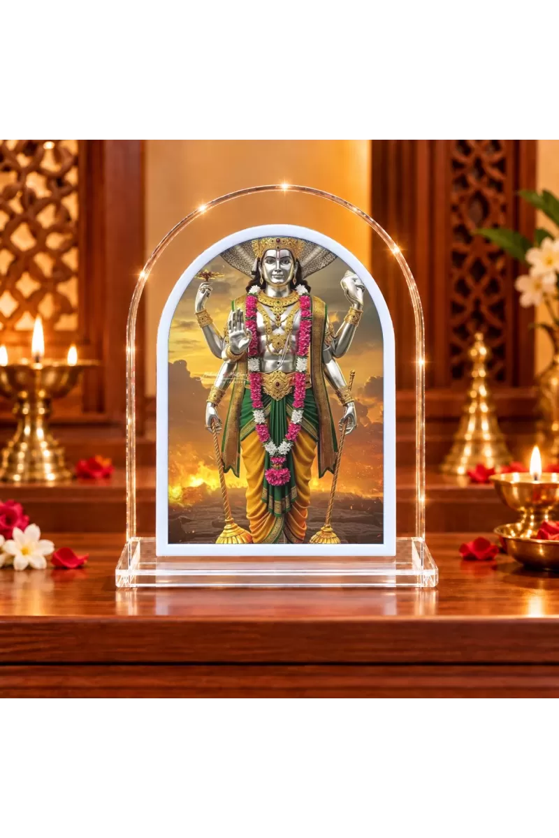 Shree Vishnu L Shape Acrylic Showpiece 3 X 3.5 Inch For Home, Office And Car (F177501)