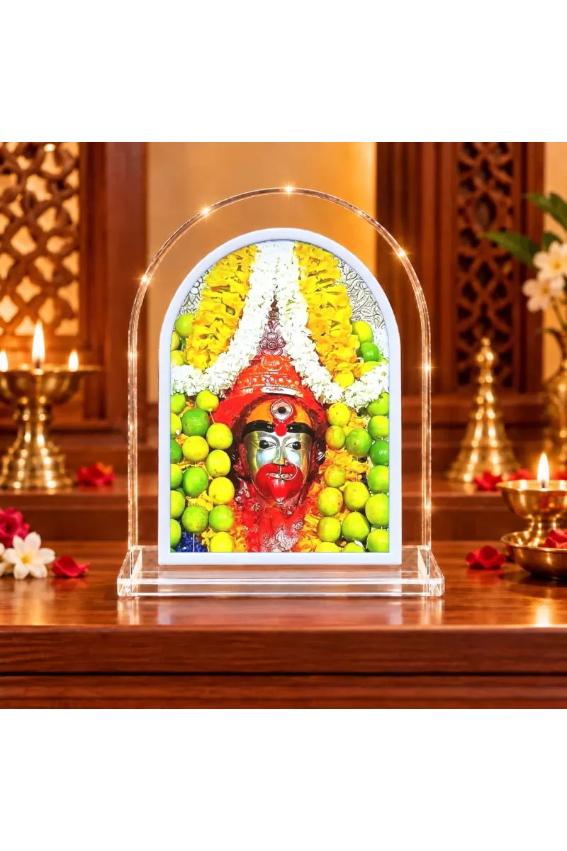 Maa Tara L Shape Acrylic Showpiece 3 X 3.5 Inch For Home, Office And Car (F177503)