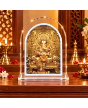 Lord Ganesha L Shape Acrylic Showpiece 3 X 3.5 Inch For Home, Office And Car (F177505)