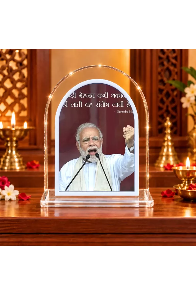 Narendra Modi L Shape Acrylic Showpiece 3 X 3.5 Inch For Home, Office And Car (F177506)