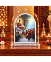 Buddha L Shape Acrylic Showpiece 3 X 3.5 Inch For Home, Office And Car (F177507)