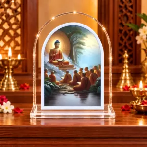 Buddha L Shape Acrylic Showpiece 3 X 3.5 Inch For Home, Office And Car (F177507)
