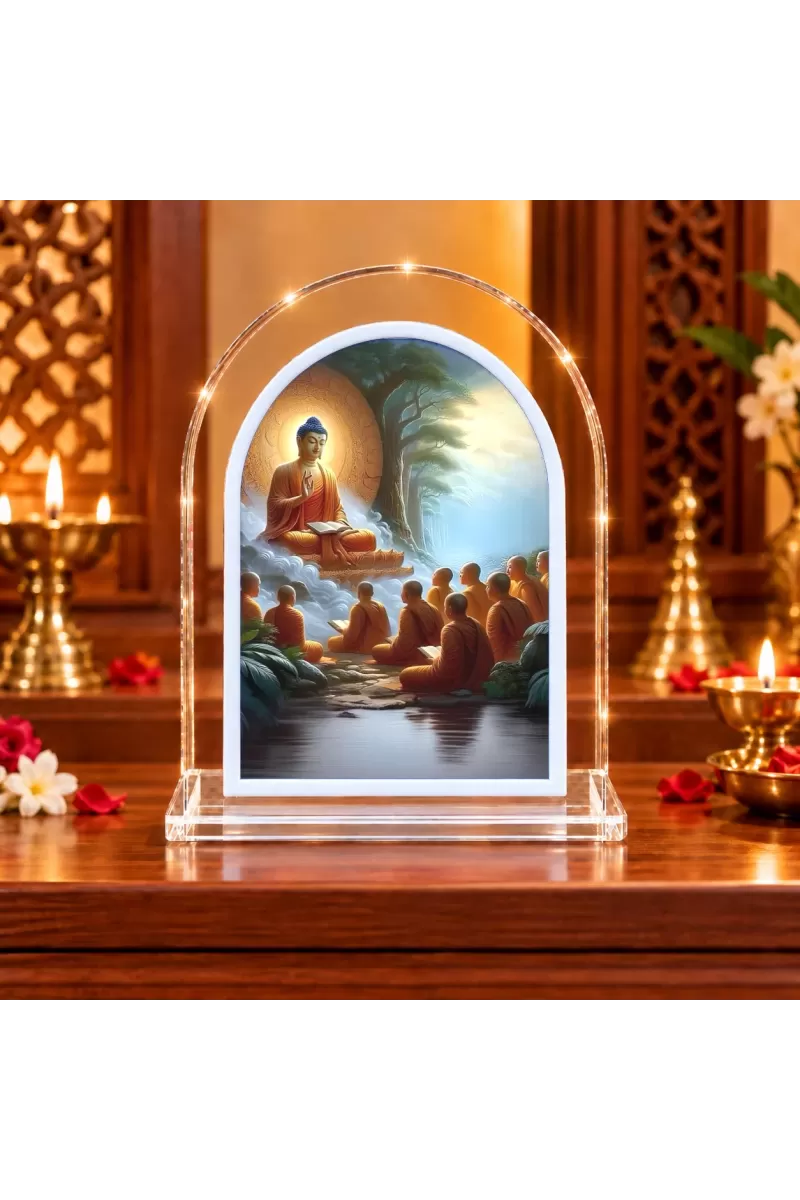 Buddha L Shape Acrylic Showpiece 3 X 3.5 Inch For Home, Office And Car (F177507)