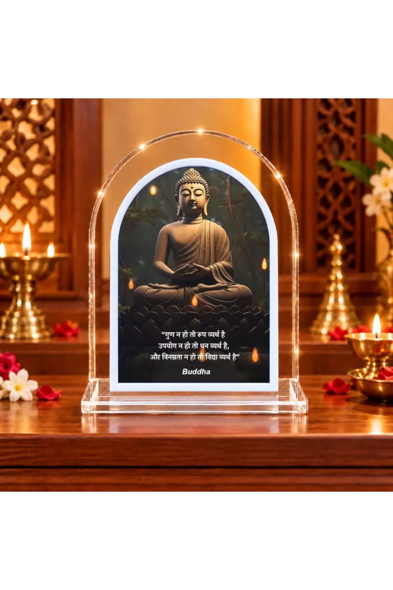 Buddha L Shape Acrylic Showpiece 3 X 3.5 Inch For Home, Office And Car (F177508)