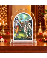 Lord Krishna L Shape Acrylic Showpiece 3 X 3.5 Inch For Home, Office And Car (F177510)
