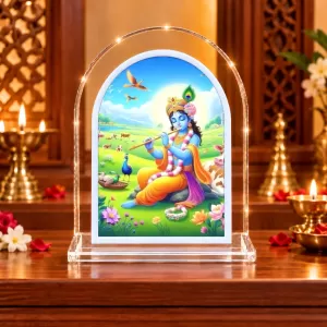 Lord Krishna L Shape Acrylic Showpiece 3 X 3.5 Inch For Home, Office And Car (F177513) Lord Krishna L Shape Acrylic Showpiece 3 X 3.5 Inch For Home, Office And Car (F177513)