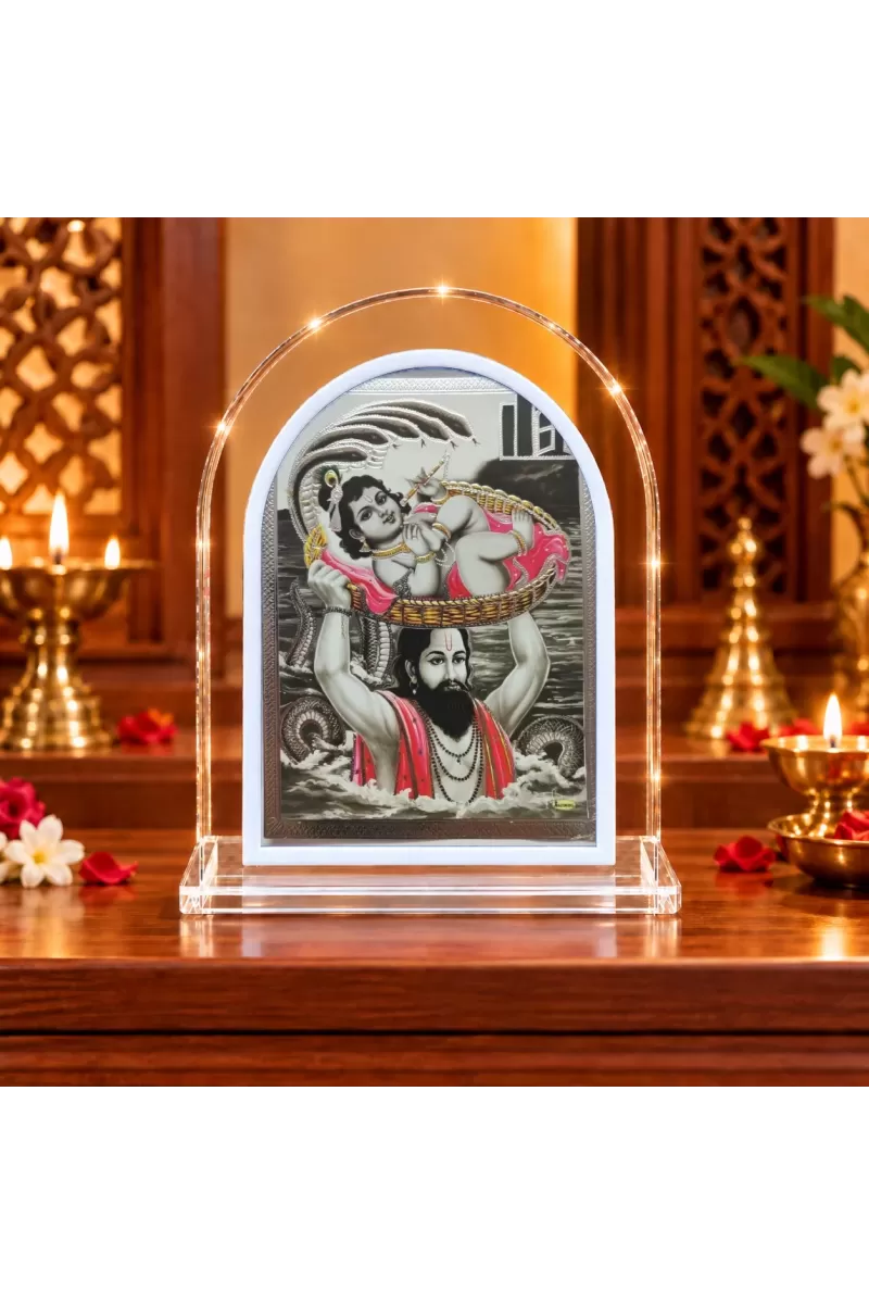 Baby Krishna L Shape Acrylic Showpiece 3 X 3.5 Inch For Home, Office And Car (F177515)