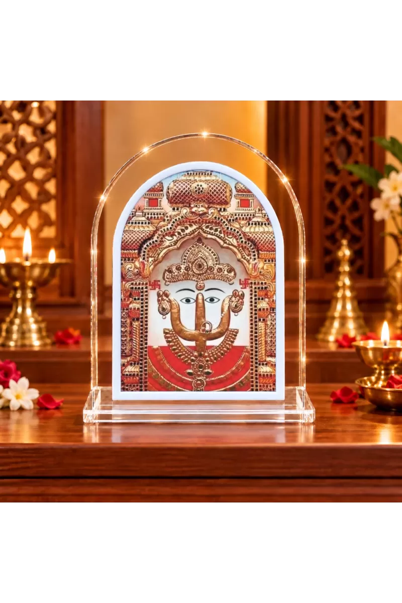 Lord Ganesha L Shape Acrylic Showpiece 3 X 3.5 Inch For Home, Office And Car (F177516)