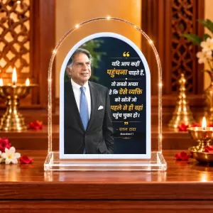 Ratan Tata L Shape Acrylic Showpiece 3 X 3.5 Inch For Home, Office And Car (F177518)