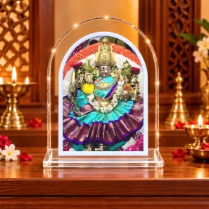 Goddess Sri Chamundeshwari L Shape Acrylic Showpiece 3 X 3.5 Inch For Home, Office And Car (F177522)