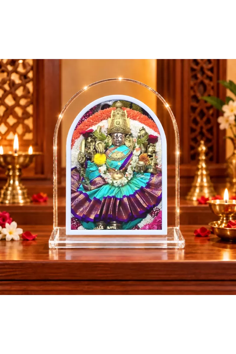 Goddess Sri Chamundeshwari L Shape Acrylic Showpiece 3 X 3.5 Inch For Home, Office And Car (F177522)