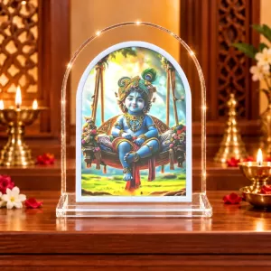 Lord Krishna L Shape Acrylic Showpiece 3 X 3.5 Inch For Home, Office And Car (F177525) Lord Krishna L Shape Acrylic Showpiece 3 X 3.5 Inch For Home, Office And Car (F177525)