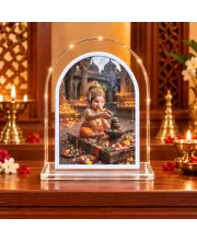Lord Ganesha L Shape Acrylic Showpiece 3 X 3.5 Inch For Home, Office And Car (F177528)