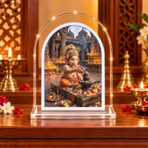 Lord Ganesha L Shape Acrylic Showpiece 3 X 3.5 Inch For Home, Office And Car (F177528) Lord Ganesha L Shape Acrylic Showpiece 3 X 3.5 Inch For Home, Office And Car (F177528)
