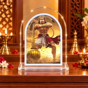 Hanuman L Shape Acrylic Showpiece 3 X 3.5 Inch For Home, Office And Car (F177530)
