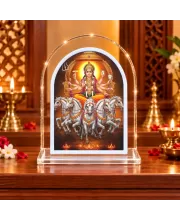 Lord Surya L Shape Acrylic Showpiece 3 X 3.5 Inch For Home, Office And Car (F177532)