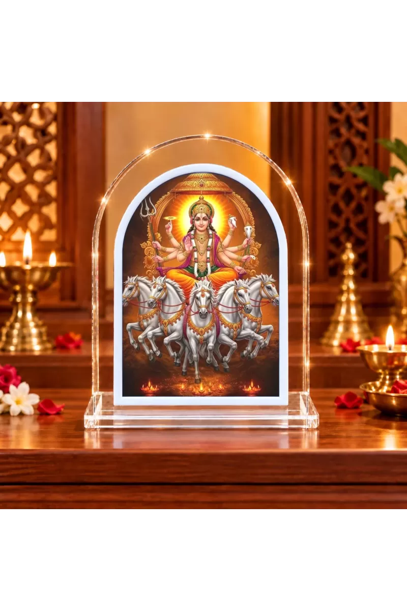 Lord Surya L Shape Acrylic Showpiece 3 X 3.5 Inch For Home, Office And Car (F177532)