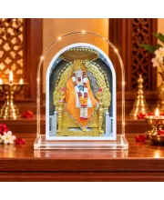 Shirdi Sai Baba L Shape Acrylic Showpiece 3 X 3.5 Inch For Home, Office And Car (F177533)