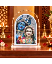 Radha Krishna L Shape Acrylic Showpiece 3 X 3.5 Inch For Home, Office And Car (F177535)