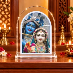 Radha Krishna L Shape Acrylic Showpiece 3 X 3.5 Inch For Home, Office And Car (F177535)
