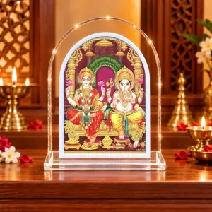 Lakshmi Ganesha L Shape Acrylic Showpiece 3 X 3.5 Inch For Home, Office And Car (F177536) Lakshmi Ganesha L Shape Acrylic Showpiece 3 X 3.5 Inch For Home, Office And Car (F177536)