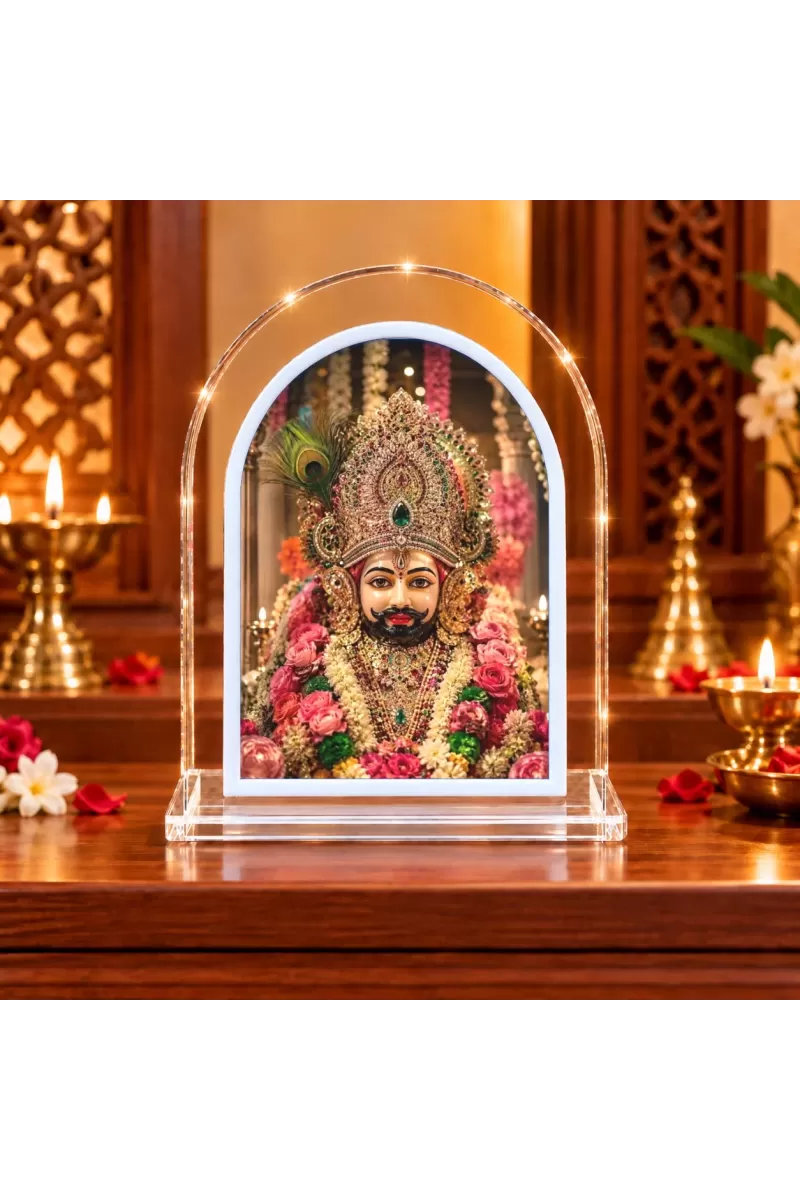 Khatu Shyam L Shape Acrylic Showpiece 3 X 3.5 Inch For Home, Office And Car (F177538)