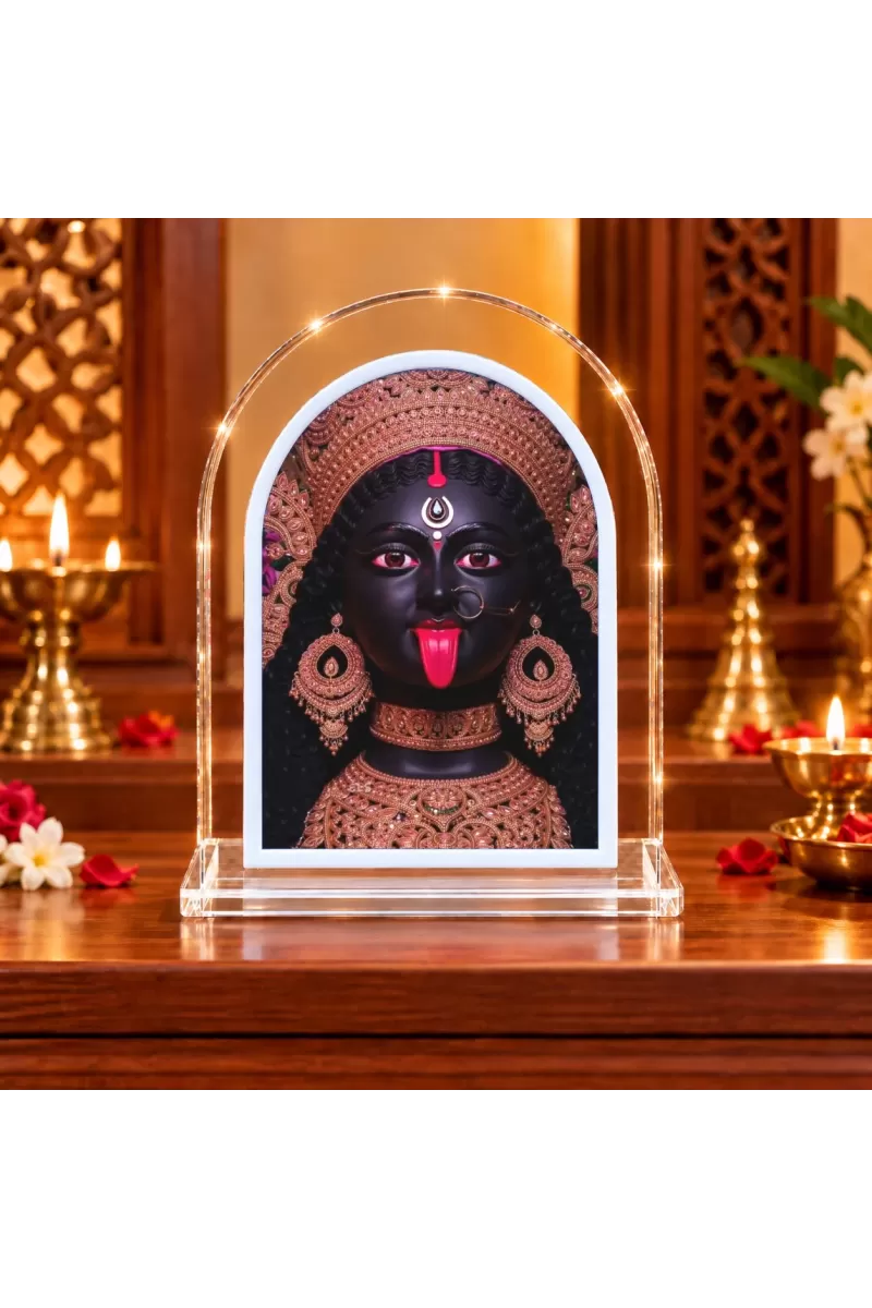 Kali Maa L Shape Acrylic Showpiece 3 X 3.5 Inch For Home, Office And Car (F177540)
