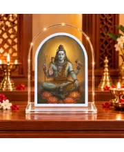 Lord Shiva L Shape Acrylic Showpiece 3 X 3.5 Inch For Home, Office And Car (F177541)