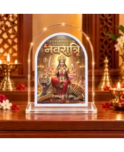 Durga Maa L Shape Acrylic Showpiece 3 X 3.5 Inch For Home, Office And Car (F177543)