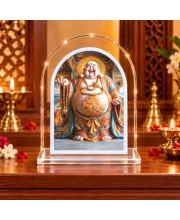 Laughing Buddha L Shape Acrylic Showpiece 3 X 3.5 Inch For Home, Office And Car (F177547)