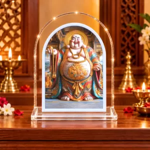 Laughing Buddha L Shape Acrylic Showpiece 3 X 3.5 Inch For Home, Office And Car (F177547) Laughing Buddha L Shape Acrylic Showpiece 3 X 3.5 Inch For Home, Office And Car (F177547)