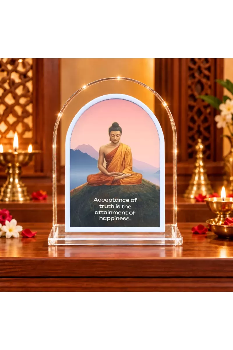 Buddha L Shape Acrylic Showpiece 3 X 3.5 Inch For Home, Office And Car (F177550)