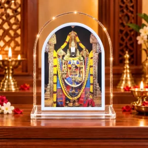 Lord Venkateswara L Shape Acrylic Showpiece 3 X 3.5 Inch For Home, Office And Car (F177555)