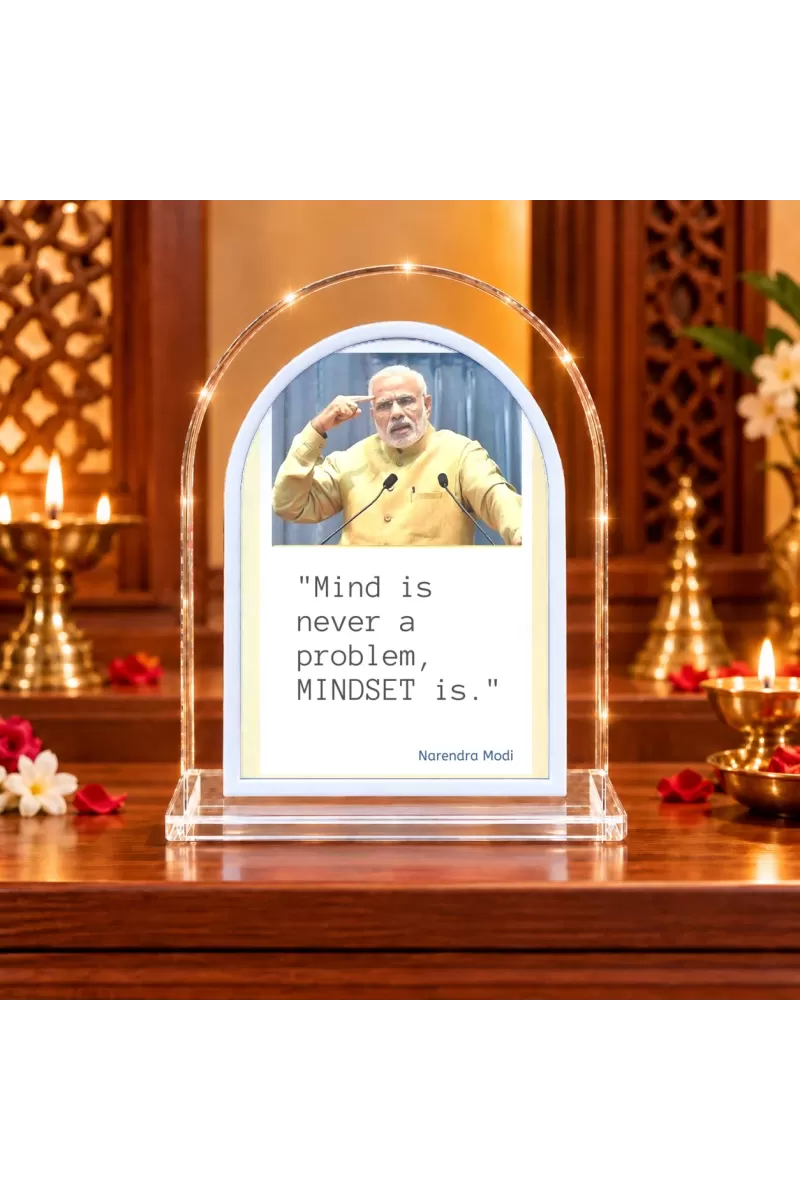 Narendra Modi L Shape Acrylic Showpiece 3 X 3.5 Inch For Home, Office And Car (F177556)