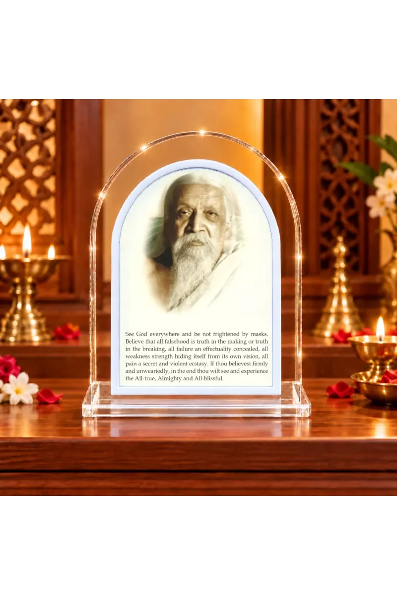 Sri Aurobindo L Shape Acrylic Showpiece 3 X 3.5 Inch For Home, Office And Car (F177557)