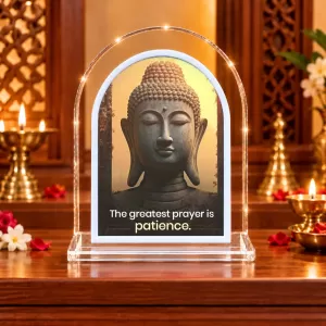 Buddha L Shape Acrylic Showpiece 3 X 3.5 Inch For Home, Office And Car (F177558)