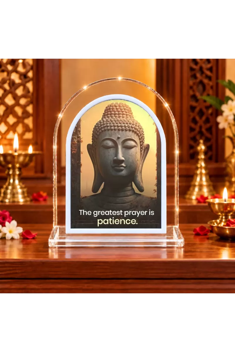 Buddha L Shape Acrylic Showpiece 3 X 3.5 Inch For Home, Office And Car (F177558)