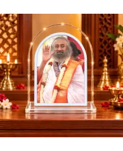Sri Sri Ravi Shankar L Shape Acrylic Showpiece 3 X 3.5 Inch For Home, Office And Car (F177559)