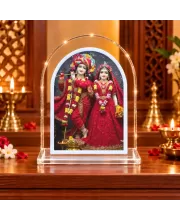 Radha Krishna L Shape Acrylic Showpiece 3 X 3.5 Inch For Home, Office And Car (F177561)