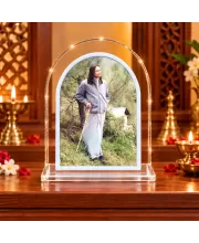 Jagad Guru Kripalu Maharaj L Shape Acrylic Showpiece 3 X 3.5 Inch For Home, Office And Car (F177562)