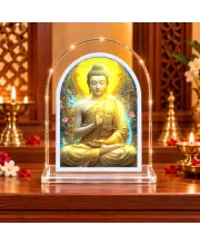 Buddha L Shape Acrylic Showpiece 3 X 3.5 Inch For Home, Office And Car (F177563)