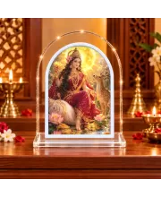 Goddess Mahalakshmi L Shape Acrylic Showpiece 3 X 3.5 Inch For Home, Office And Car (F177564)
